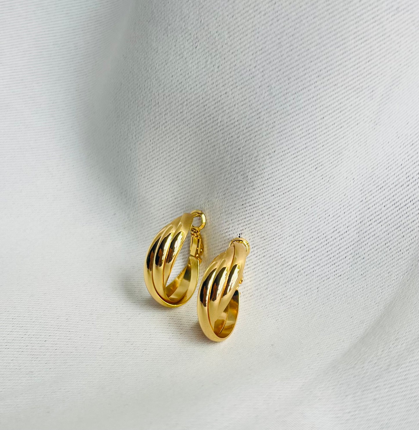 Triple Twist Hoop Earrings