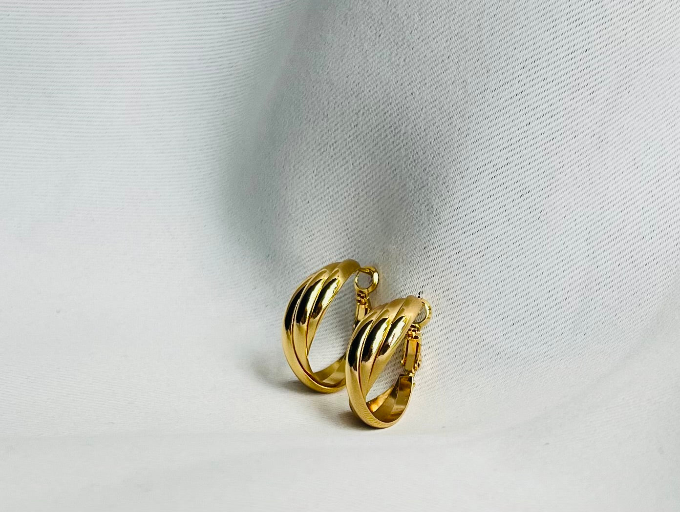 Triple Twist Hoop Earrings