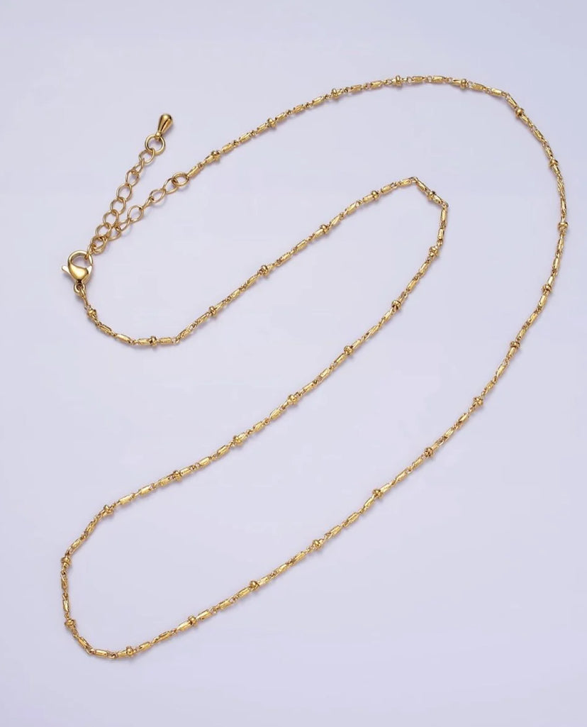 Satellite Chain Necklace (16 karat gold filled)