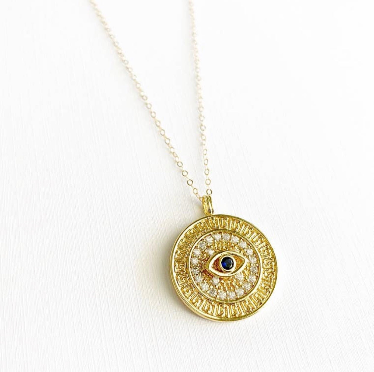 Dhara Necklace - Evil Eye Medallion